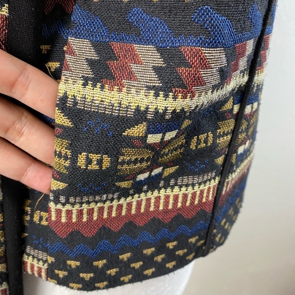 Vila Clothes Aztec Boho Multicolor Aztec SouthWestern Vinali Blazer Jacket Small - Picture 14 of 15